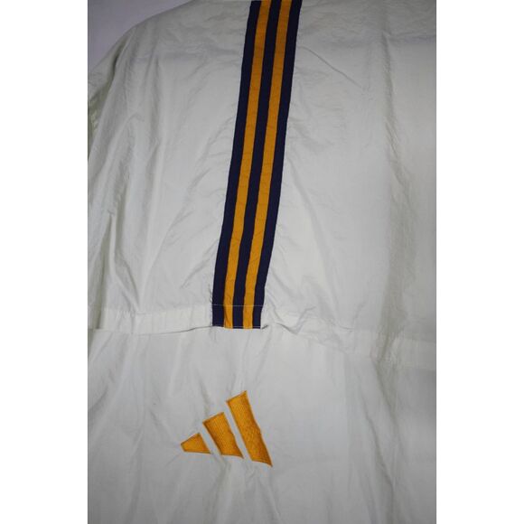 Vintage Adidas Windbreaker Jacket White & Yellow Stripe Logo Large - Picture 8 of 12